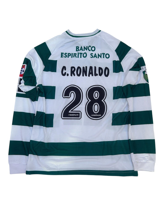 Vintage Sporting CP Cristiano Ronaldo #28 Home Jersey (Debut Era)