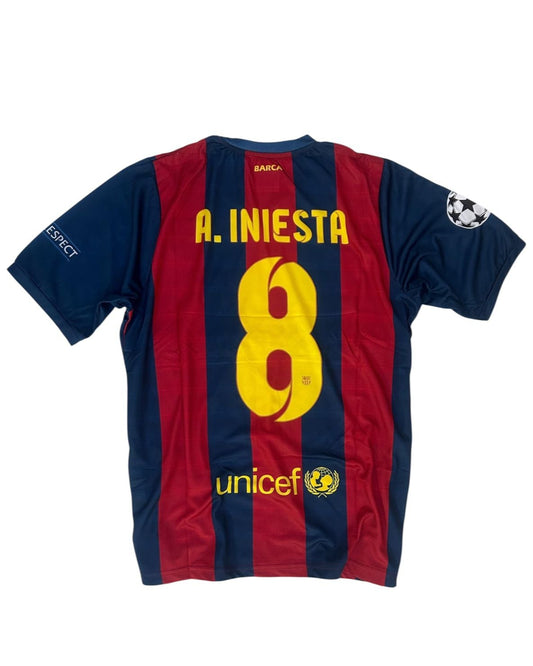 Vintage FC Barcelona Andrés Iniesta #8 Home Jersey (2015 Champions League Final Edition)