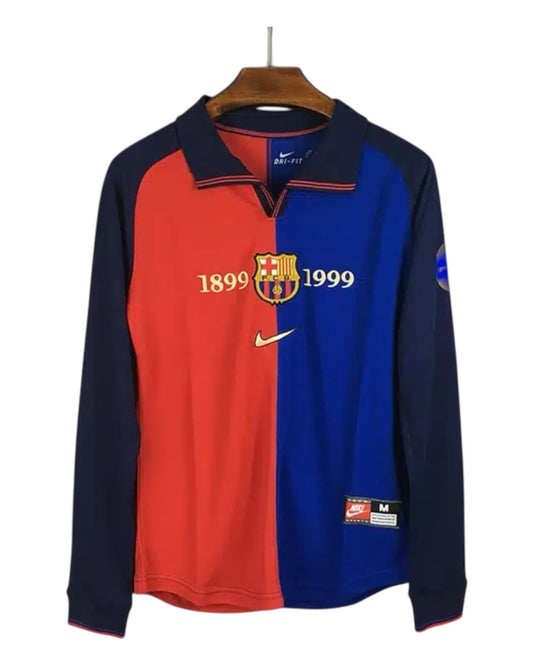 Vintage FC Barcelona Centenary Home Jersey (1899-1999) - Long Sleeve